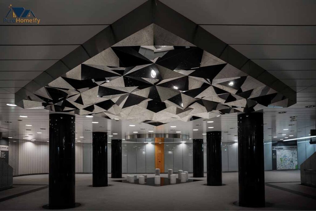 Ceiling and Glass Wall Art Combinations