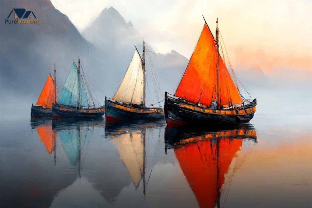 Sailboat Metal Wall Art in Home