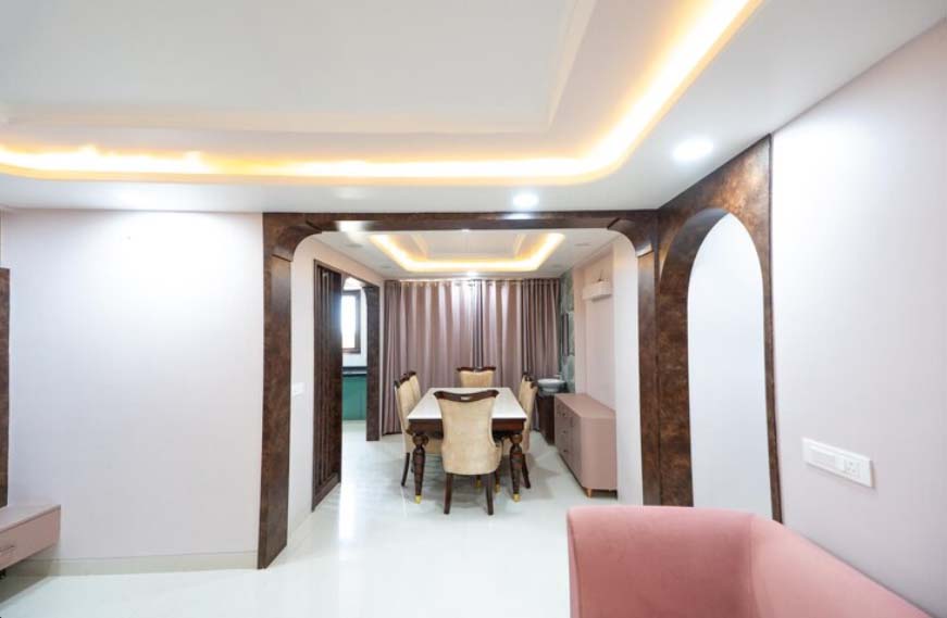 Modern Coffered Ceiling with Lighting